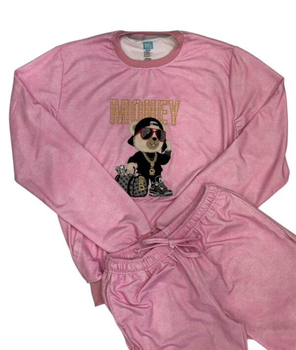 PIJAMA NICK OSO MONEY ROSADO JASPE MUJER M/L