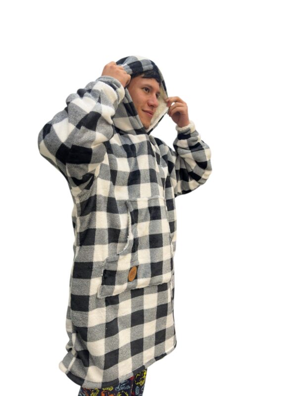 SACO OBEARSIZE LEÑADOR BLANCO Y NEGRO ADULTO TALLA UNICA