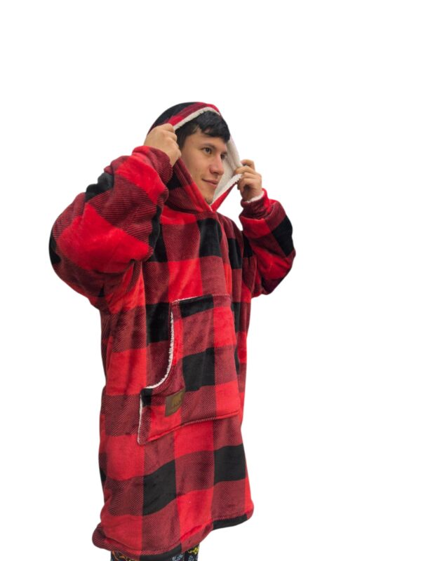 SACO OBEARSIZE LEÑADOR ROJO Y NEGRO ADULTO TALLA UNICA