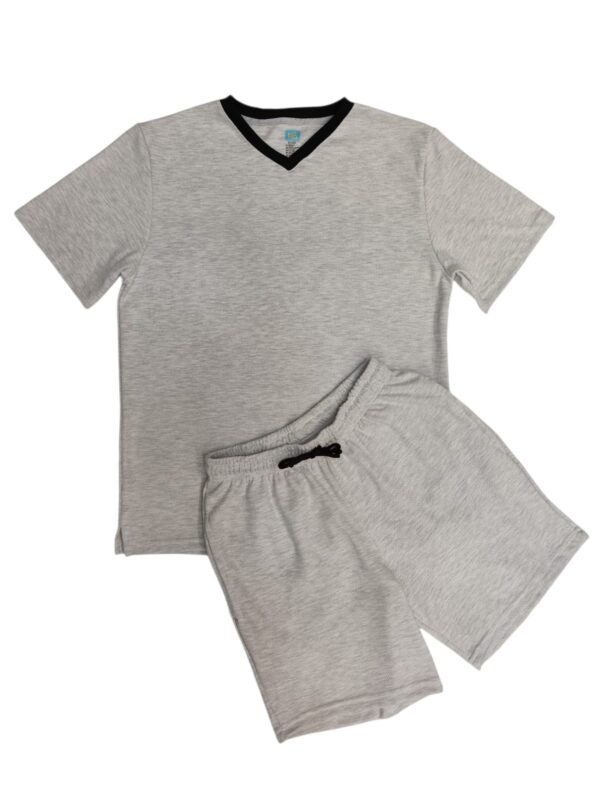 PIJAMA VERANO CRONOS UNITONO GRIS ADULTO M/C