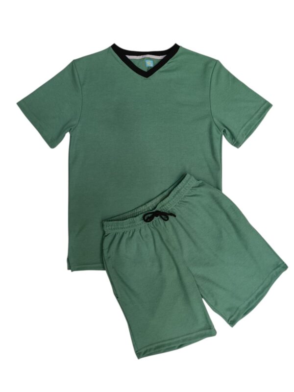 PIJAMA VERANO CRONOS UNITONO VERDE ADULTO M/C
